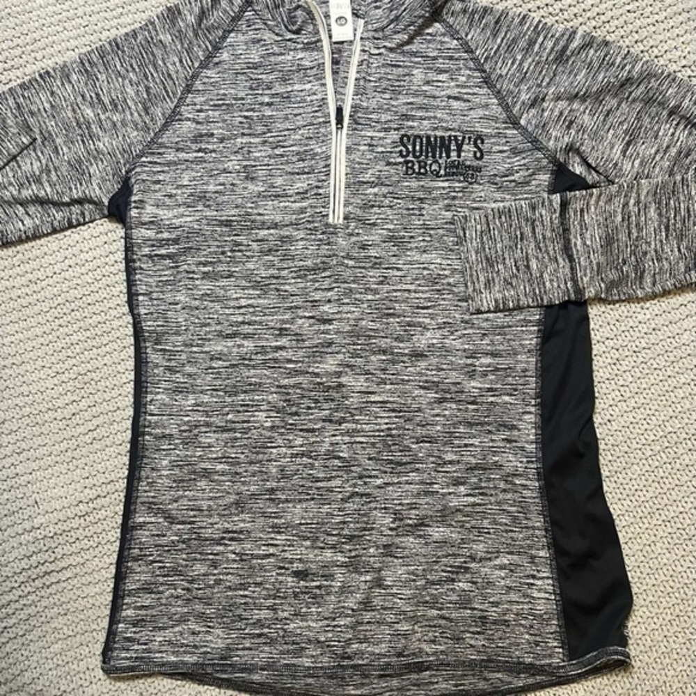 Gray and Black Quarter-Zip Pullover
